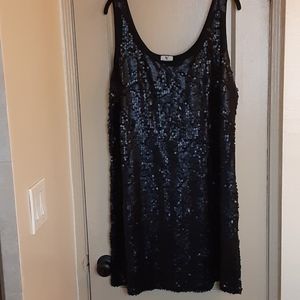 NEW! PLUS SIZE BLACK SEQUIN SLEEVELESS DRESS